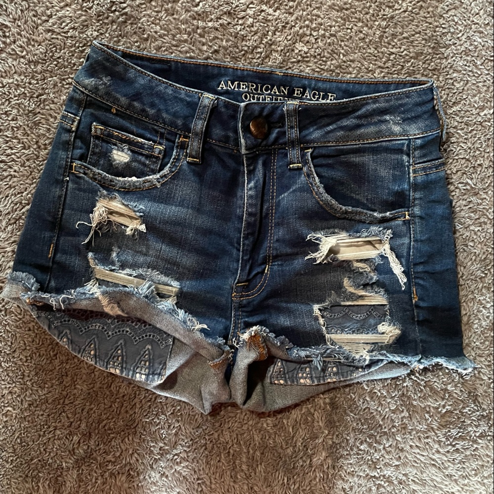 Ripped Shorts with Pocket Detail